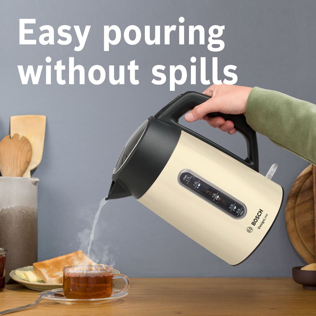 Bosch DesignLine Plus Cordless Kettle TWK4P437GB 1.7L 3000W - Cream - Image 5