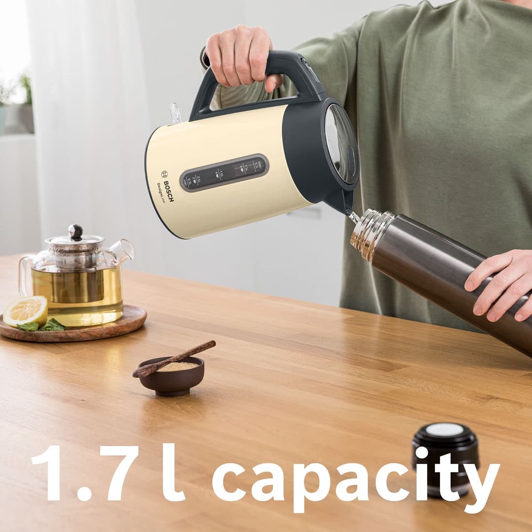Bosch DesignLine Plus Cordless Kettle TWK4P437GB 1.7L 3000W - Cream - Image 8