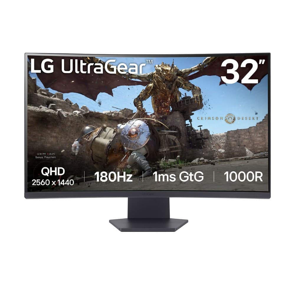 LG UltraGear 32GS60QC-B 32" Quad HD 180 Hz VA Curved Black Gaming Monitor