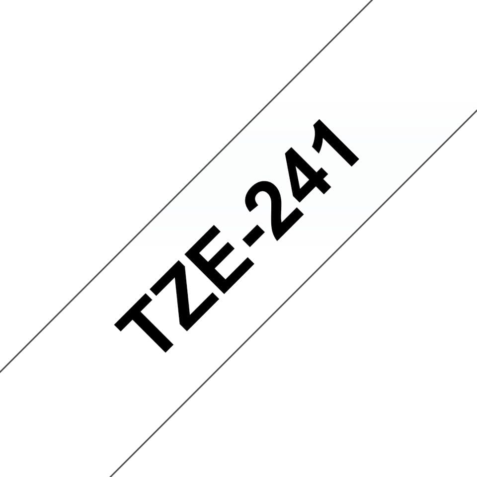 Brother TZe-241 Laminated label-making tape Black on white 18mm x 8m - Image 1
