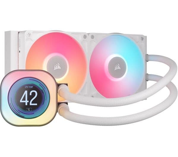 CORSAIR iCUE LINK TITAN 240 RX LCD RGB Liquid CPU Cooler White - Image 1