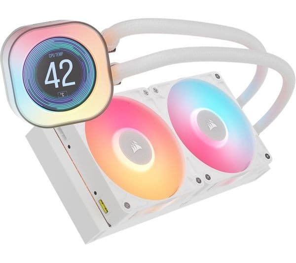 CORSAIR iCUE LINK TITAN 240 RX LCD RGB Liquid CPU Cooler White - Image 2