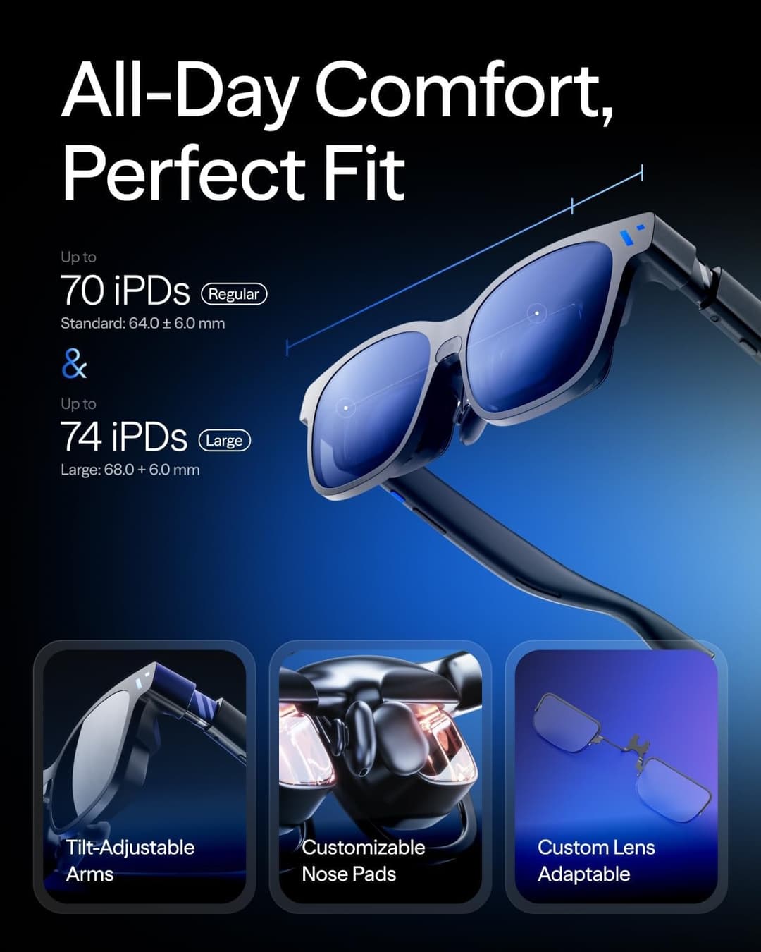 VITURE Beast XR Glasses Regular (IPD 64mm) 174-inch 1200p 120Hz 58 degree FOV 3DoF - Jet Black - Image 8