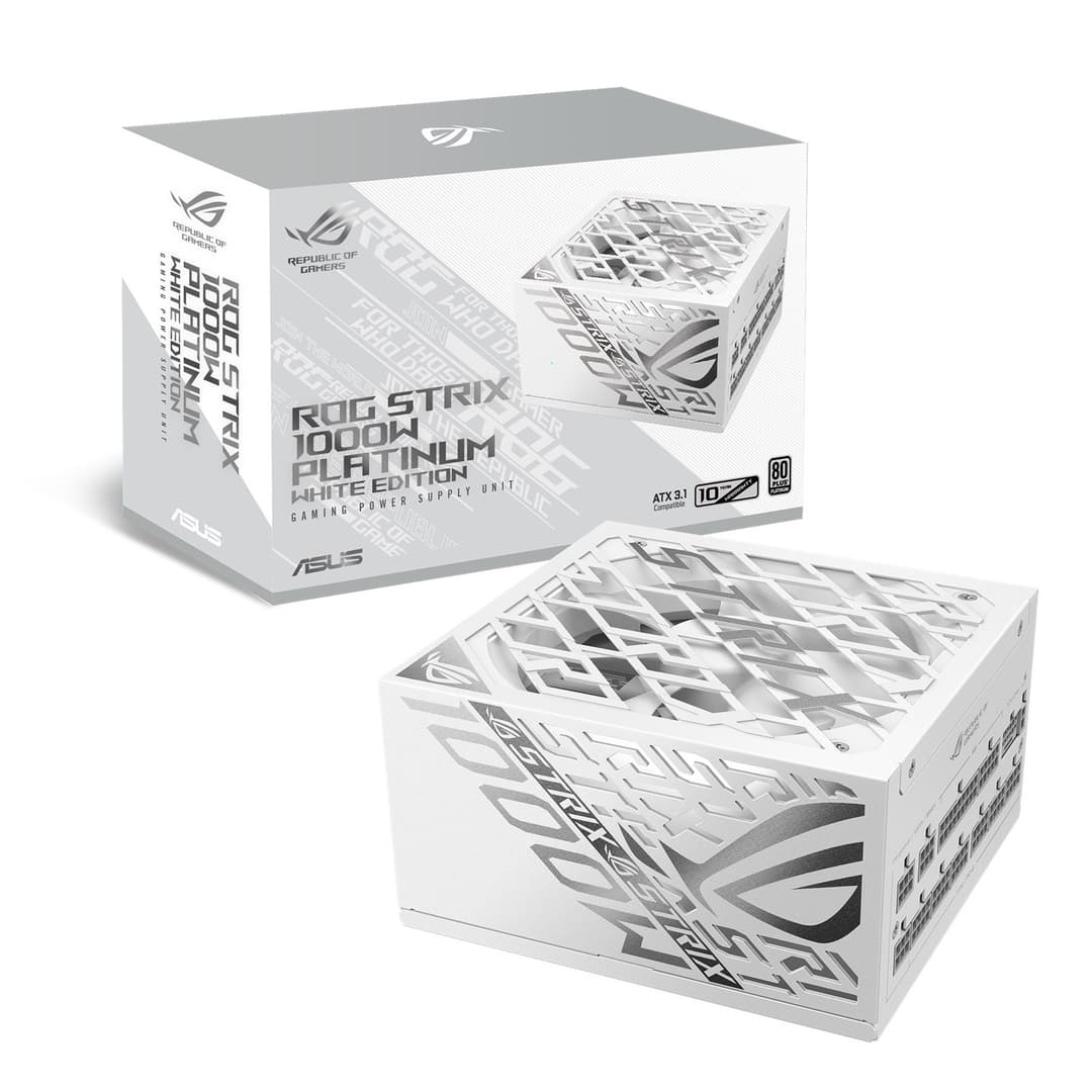 ASUS ROG Strix 1000W Platinum White Edition ATX 3.1 Fully Modular Power Supply - ROG-STRIX-1000P-GAMING-WHITE - Image 1