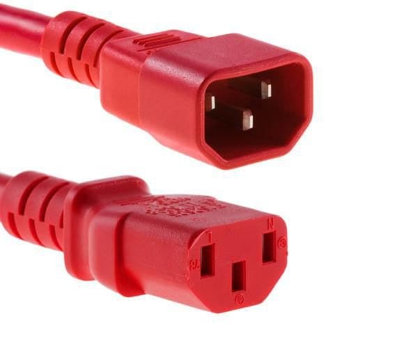 MicroConnect PE040630RED Power Extension Cord C14 to C13 3m Red 10A