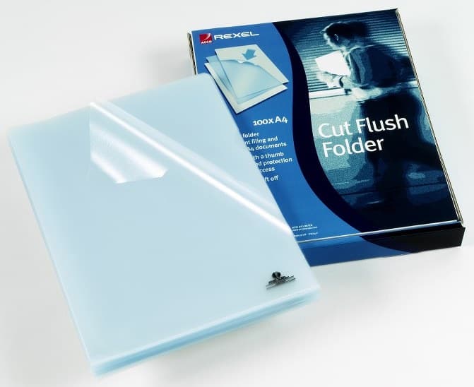 Rexel Cut Flush Folder Polypropylene A4 Clear 12215 (Pack of 100) - Image 1