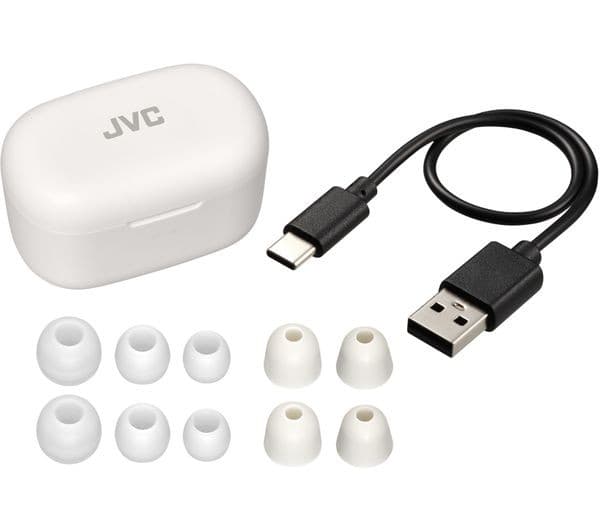 JVC Marshmallow HA-A25T Wireless Bluetooth Noise-Cancelling Earbuds - White - Image 4
