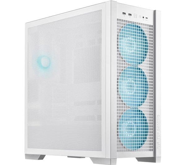 ASUS TUF Gaming GT302 ARGB E-ATX Mid-Tower PC Case with 4 x 140mm ARGB Fans - White - Image 1