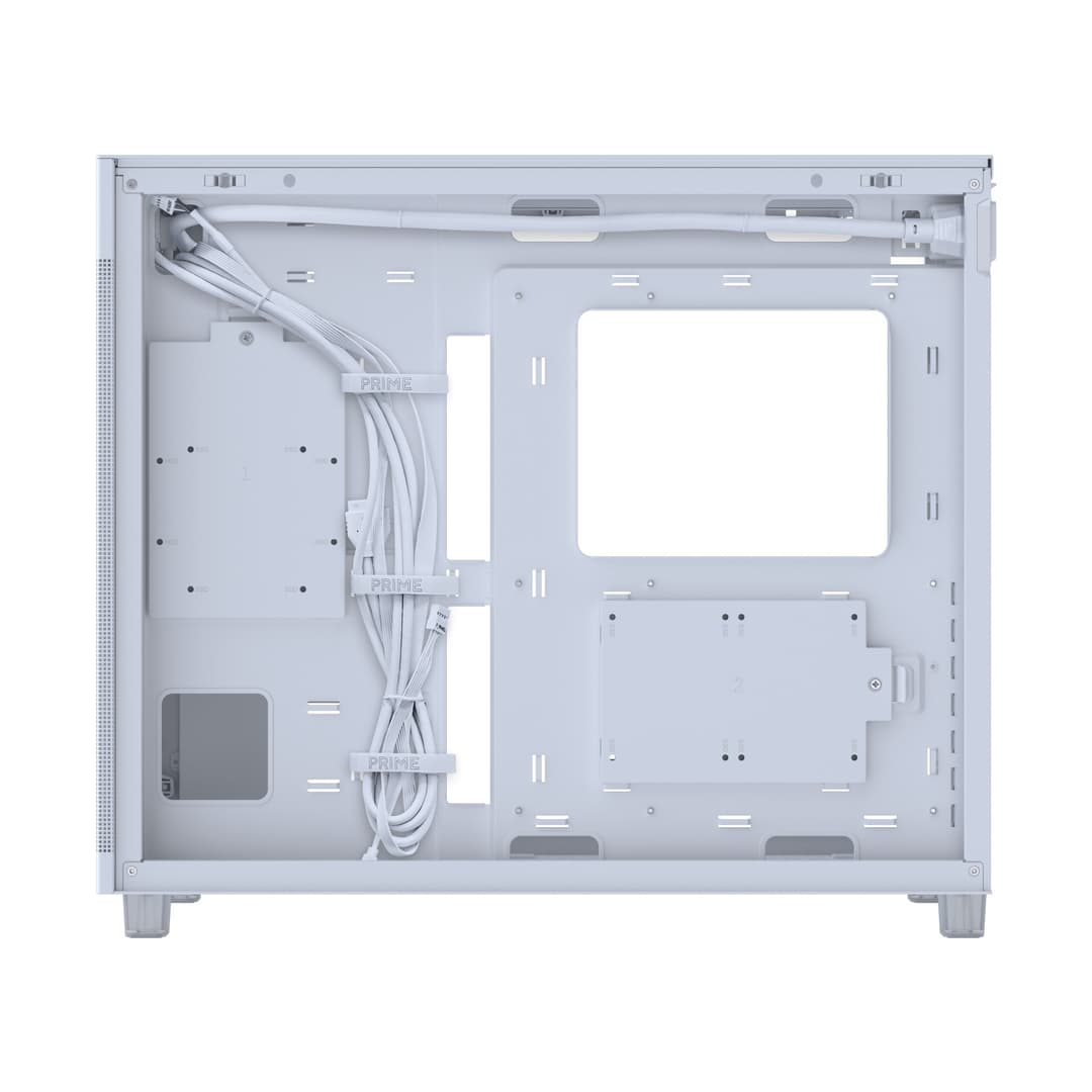 ASUS Prime AP303 Tempered Glass Panel 44L ATX Mid-Tower PC Case, USB-C 20Gbps - White - Image 6