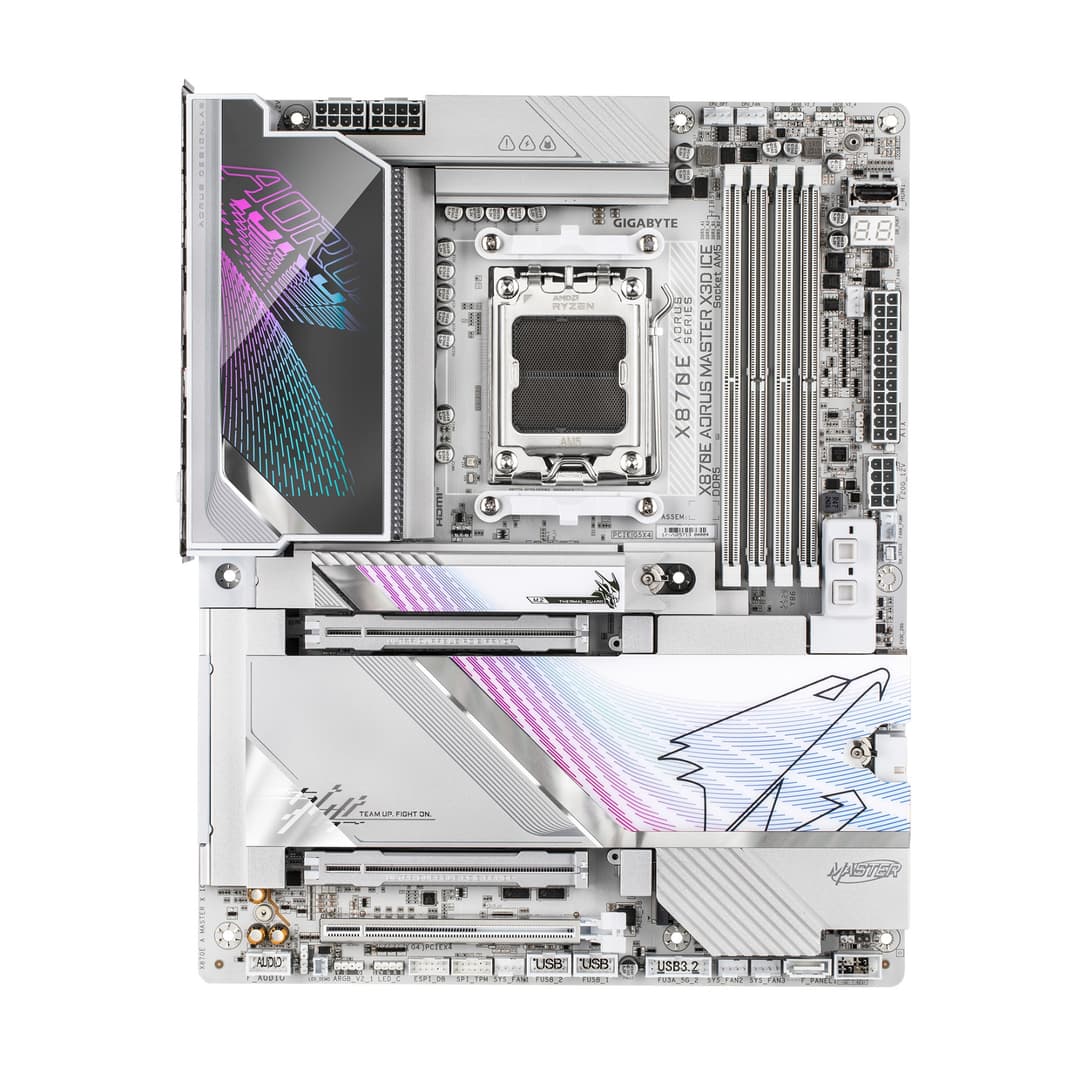 GIGABYTE X870E AORUS MASTER X3D ICE AMD X870E ATX Socket AM5 Motherboard - White - Image 2