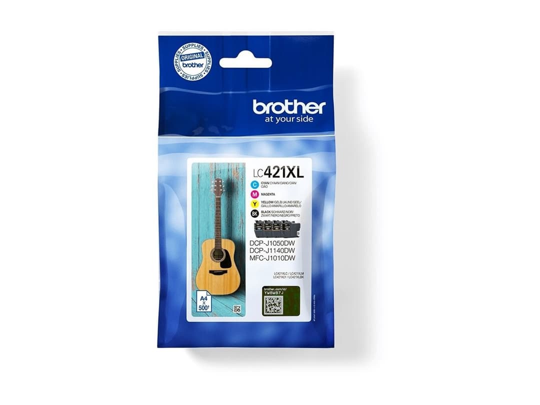 Brother LC421XL Original XL High Yield Ink Cartridge Multipack - 4 Pack, Black, Cyan, Magenta, Yellow - 500 Pages Each (LC421XLVAL) - Image 1
