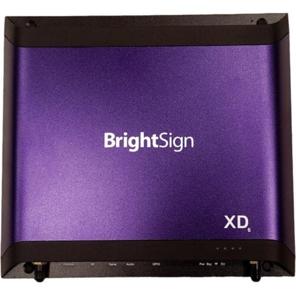XD1036 4K Digital Signage Media Player - Expanded I-O, Black & Purple - Image 1
