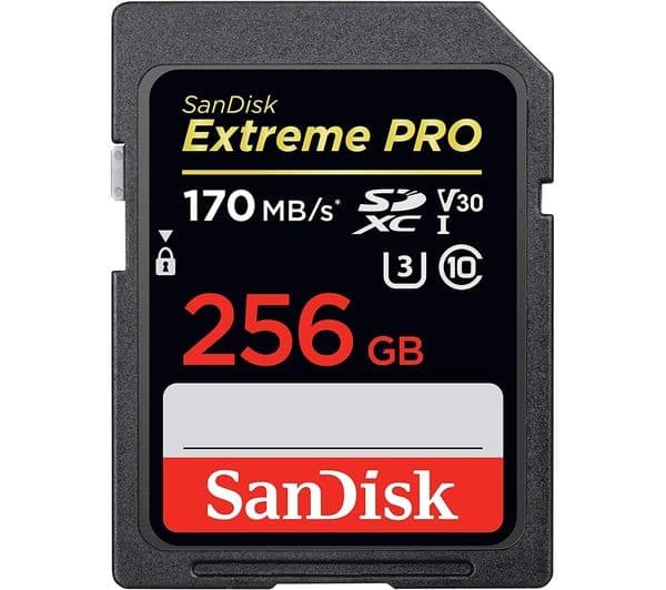 SanDisk Extreme PRO 256GB SDXC UHS-I Memory Card (170MB/s, U3, V30, Class 10) - Image 1