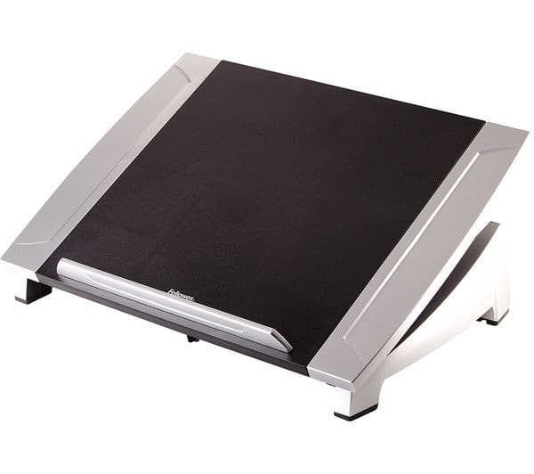 Fellowes Office Suites Laptop Stand 8032006 - Adjustable Laptop Riser with 6 Height Adjustments - Max Laptop Size 17", Max Weight 5KG - Silver & Black