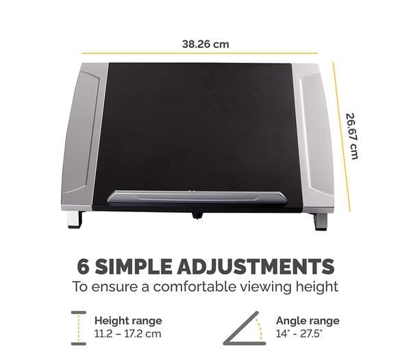 Fellowes Office Suites Laptop Stand 8032006 - Adjustable Laptop Riser with 6 Height Adjustments - Max Laptop Size 17", Max Weight 5KG - Silver & Black - Image 4