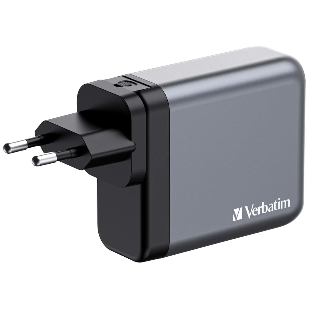 Verbatim GNC-140 GaN Charger 140W with 2 x USB-C PD 140W / 1 x USB-C PD 20W / 1 x USB-A QC 3.0 (EU/UK/US) - Image 3