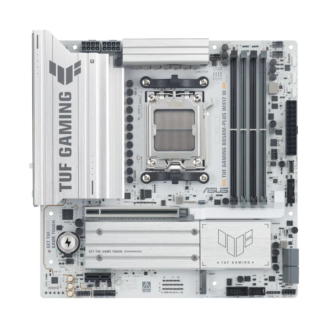 ASUS TUF GAMING B850M-PLUS WIFI7 W B850 Socket AM5 Micro-ATX Motherboard - White - Image 2