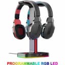 Raiden Dual Headset Stand with 2-Port USB Hub & RGB LED Lighting thumbnail 5
