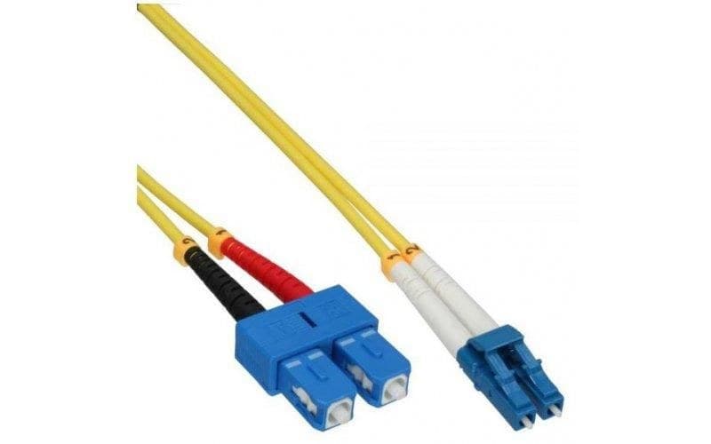 Mercodan Fiber Patch Cable LC-SC OS2 Single-Mode Duplex 3m Yellow LSZH