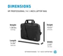 HP Professional 14.1” Laptop Case (500S8AA) - Black thumbnail 6