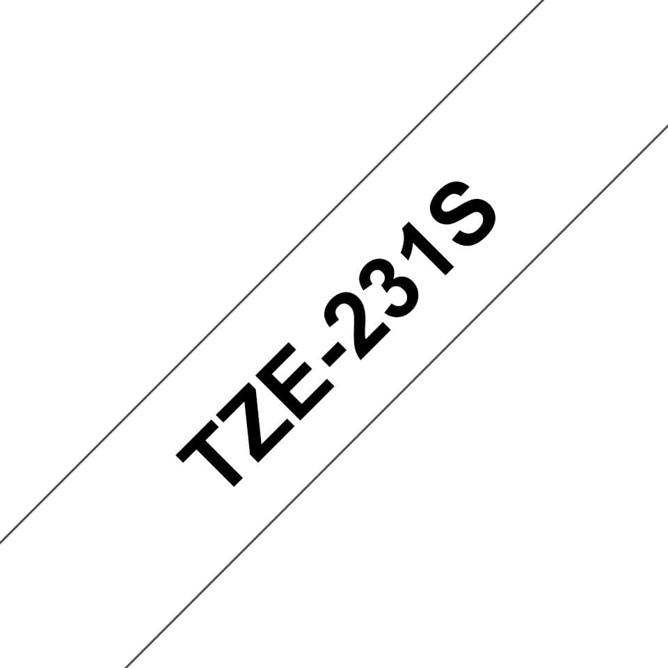 Brother TZe-231S Laminated Label-Making Tape 12mm x 4m Black on White