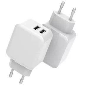 CoreParts USB Power Charger 12W 5V 2.4A, Output: 2 x USB-A, Input: 100-240V EU Plug, White (MBXUSB-AC0002)