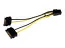 StarTech SATPCIEXADAP 2x SATA Power to 6 Pin PCIe Video Card Power Cable Adapter 15cm thumbnail 1
