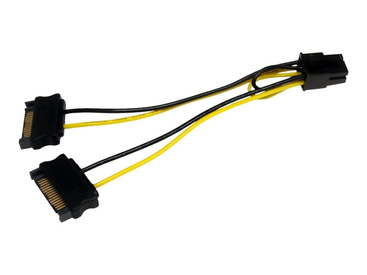 StarTech SATPCIEXADAP 2x SATA Power to 6 Pin PCIe Video Card Power Cable Adapter 15cm