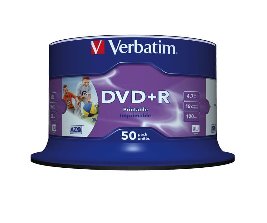 Verbatim DVD+R Wide Inkjet Printable No ID Brand 4.7 GB 50 pc(s)