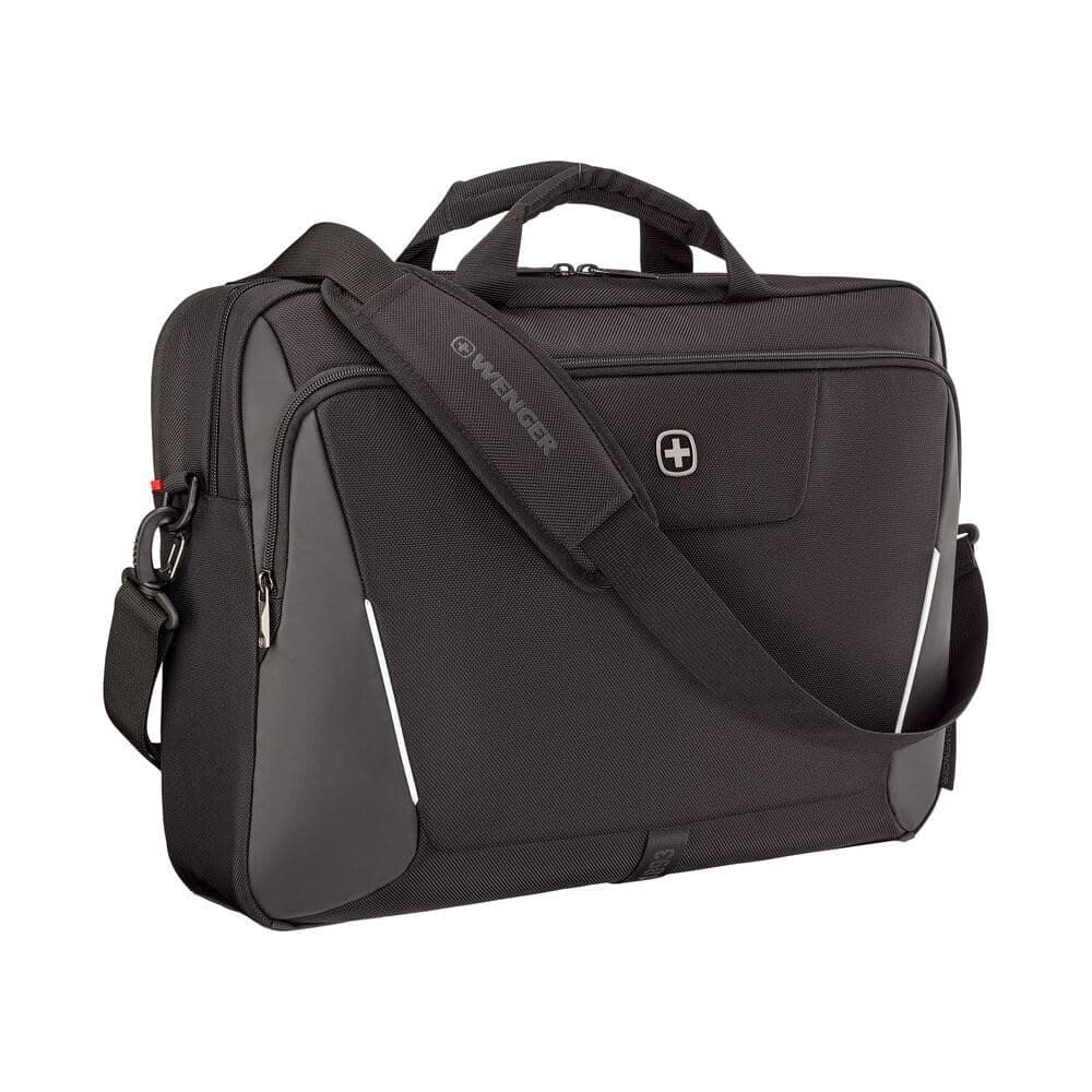 WENGER XE Compact Brief 16 Laptop-Tasche zum Umhängen, Notebook bis 16 Zoll, Tabletfach, Aktentasche, Organizer, 17 l, Damen Herren, Büro Business-Reisen Uni, Schwarz, 653299