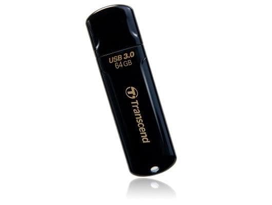 Transcend JetFlash 700 64GB USB 3.0 Flash Drive, Black - Image 1