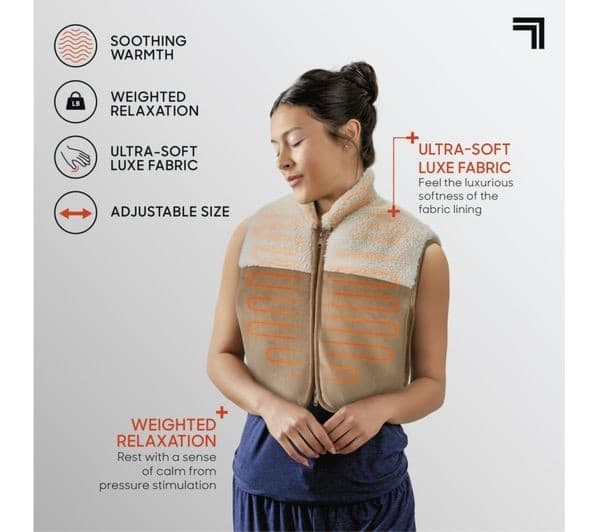 SHARPER IMAGE Luxe Heated Vest - Beige