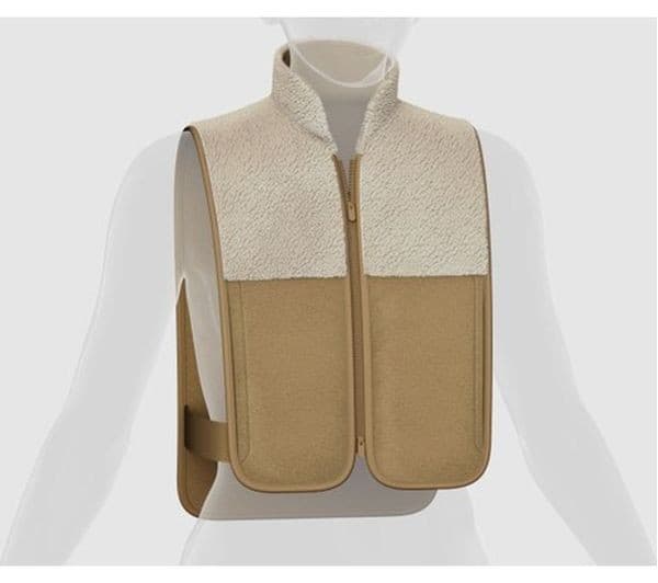 SHARPER IMAGE Luxe Heated Vest - Beige - Image 4