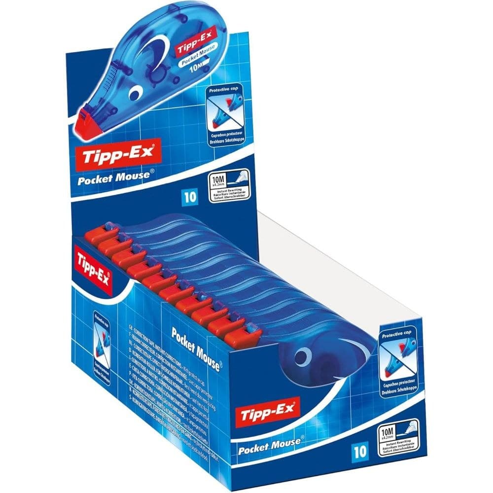 Tipp-Ex Pack of 10 Pocket Mouse Correction Tape Roller 4.2mmx10m - Image 1