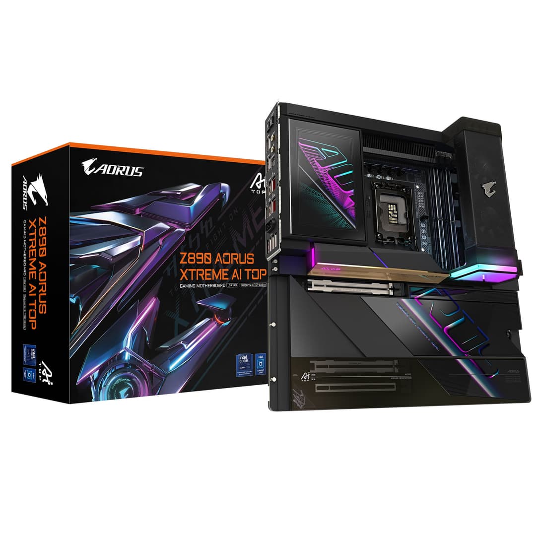 GIGABYTE Z890 AORUS XTREME AI TOP Motherboard - Supports Intel Core Ultra (Series 2) CPUs, 22+1+2 phases VRM, up to 9500MHz DDR5 (OC), PCIe 5.0 M.2, Wi-Fi 7, Dual 10GbE LAN, Thunderbolt 5 - Image 1