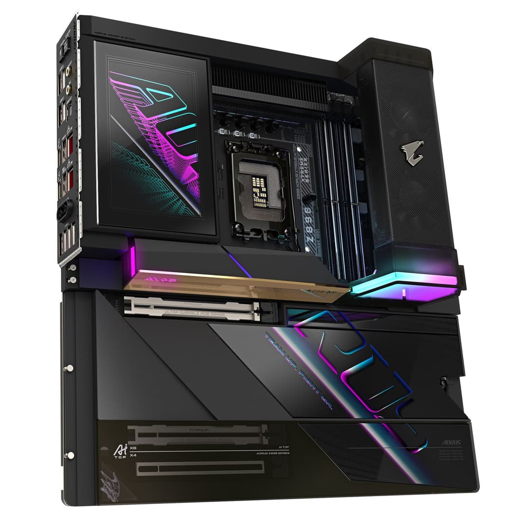 GIGABYTE Z890 AORUS XTREME AI TOP Motherboard - Supports Intel Core Ultra (Series 2) CPUs, 22+1+2 phases VRM, up to 9500MHz DDR5 (OC), PCIe 5.0 M.2, Wi-Fi 7, Dual 10GbE LAN, Thunderbolt 5 - Image 3