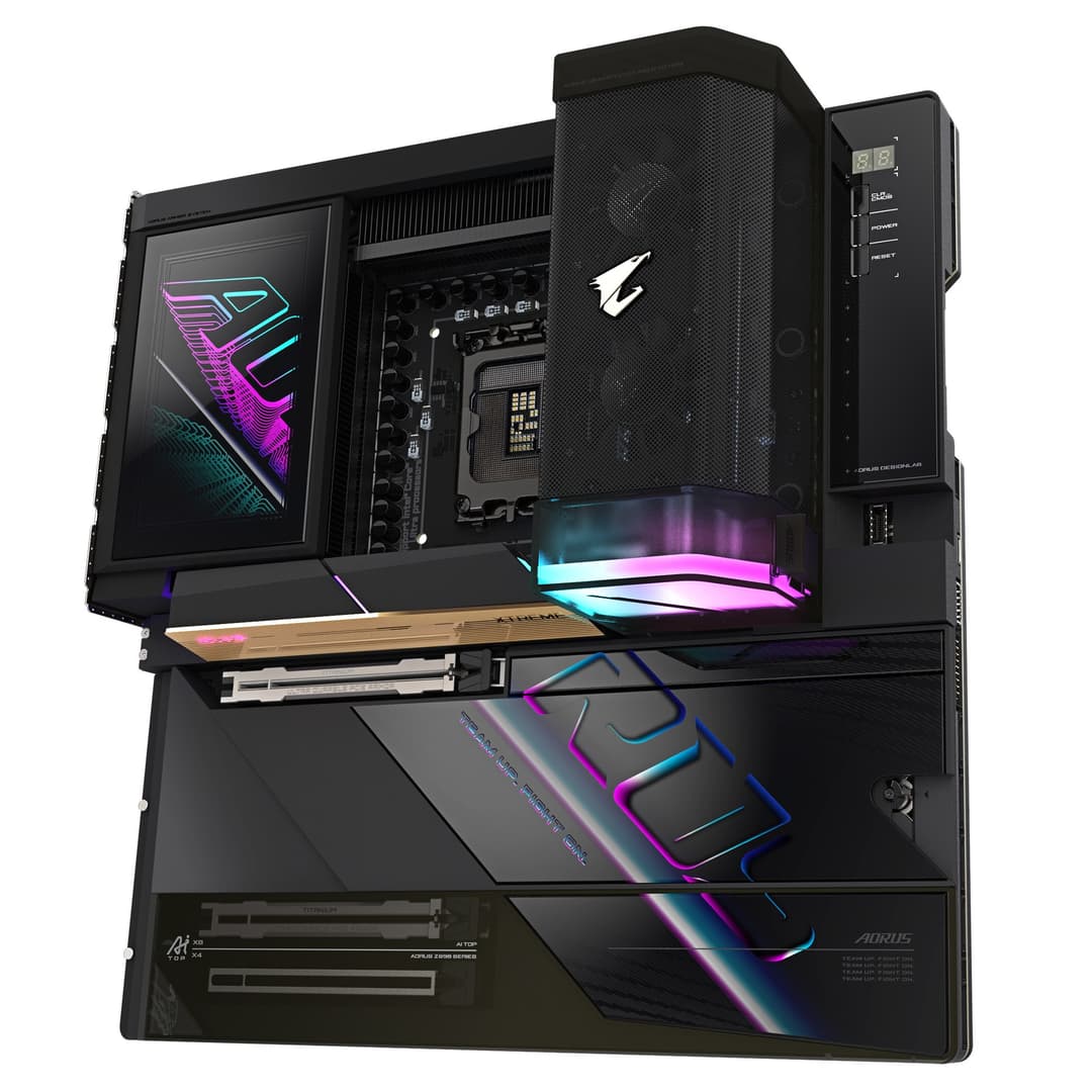 GIGABYTE Z890 AORUS XTREME AI TOP Motherboard - Supports Intel Core Ultra (Series 2) CPUs, 22+1+2 phases VRM, up to 9500MHz DDR5 (OC), PCIe 5.0 M.2, Wi-Fi 7, Dual 10GbE LAN, Thunderbolt 5 - Image 4