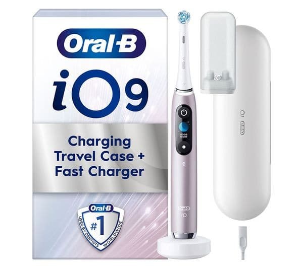 Oral-B iO 9 Electric Toothbrush & Travel Charging Case - Rose Quartz - Image 1