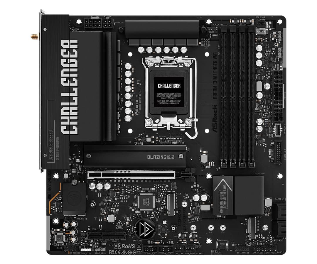 Asrock B860M Challenger WiFi Intel B860 LGA 1851 (Socket V1) DDR5 Wi-Fi 7 micro ATX Motherboard - Image 2