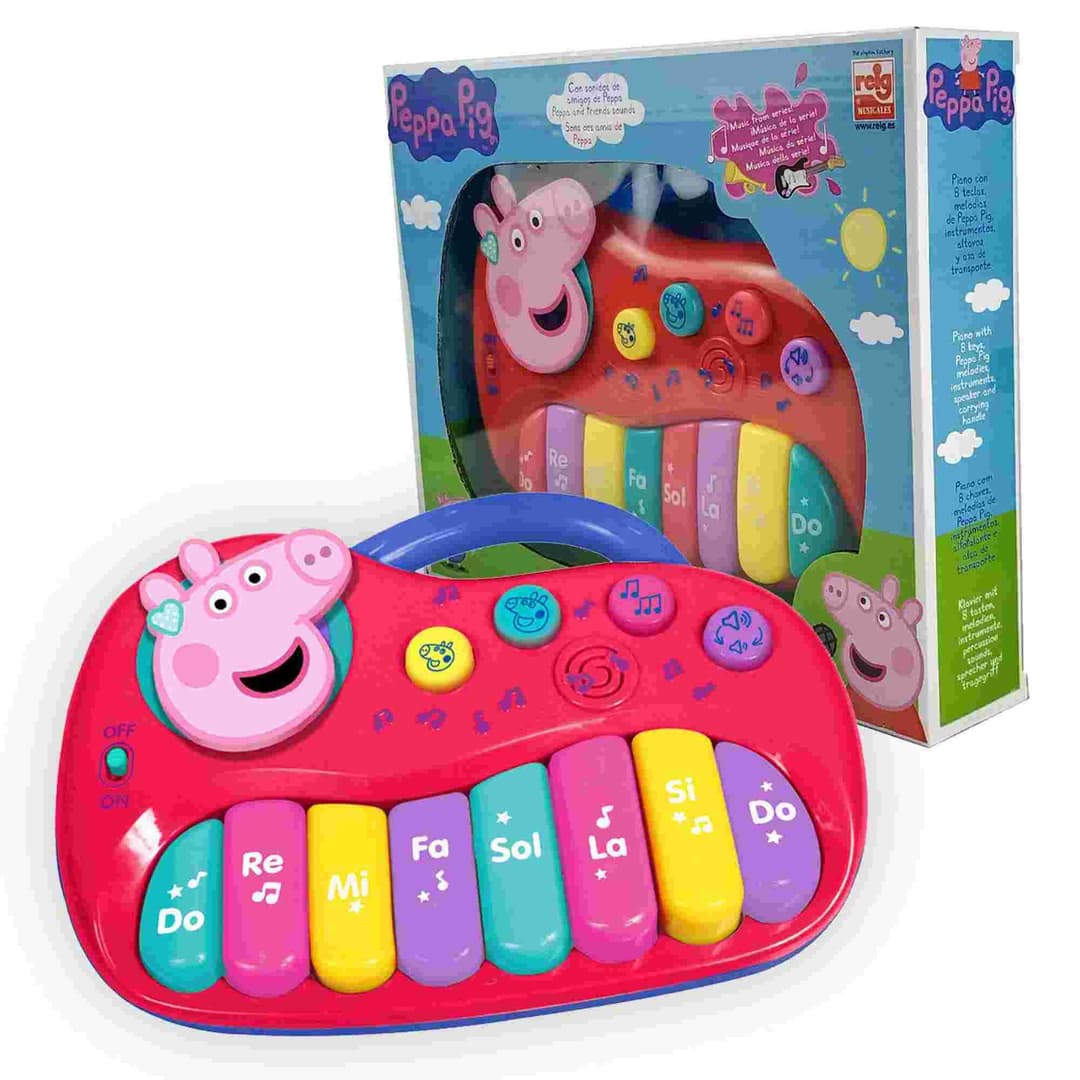 Peppa Pig Electronic Keyboard Musical Toy - 8 Keys, Red - Image 1