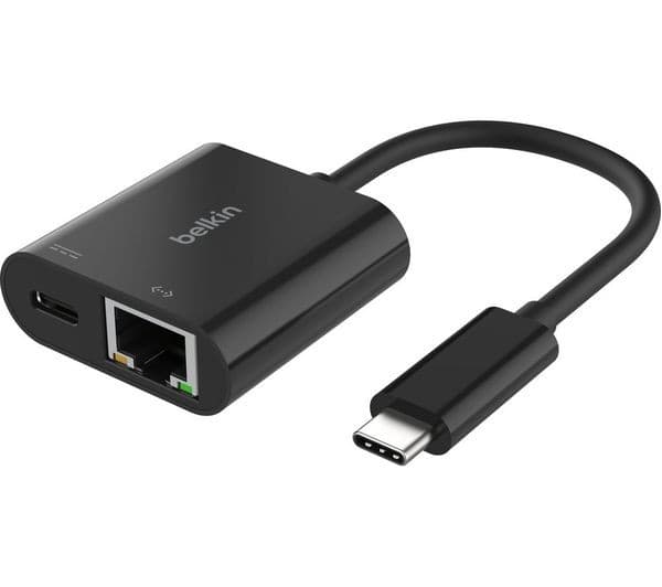 Belkin INC019BTBK USB Type-C to Gigabit Ethernet + Charge Adapter 100W Black - Image 1