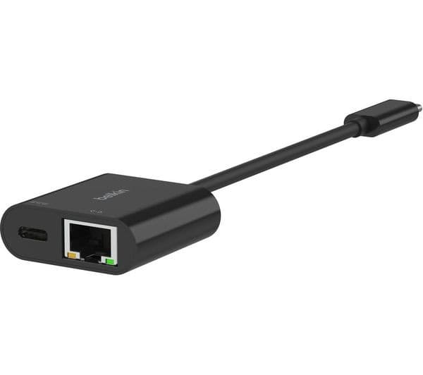 Belkin INC019BTBK USB Type-C to Gigabit Ethernet + Charge Adapter 100W Black - Image 2