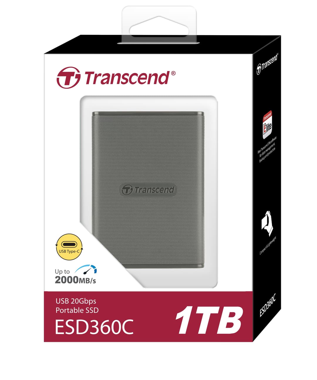 Transcend ESD360C Portable SSD USB Type-A/Type-C Gray 1TB - Image 4