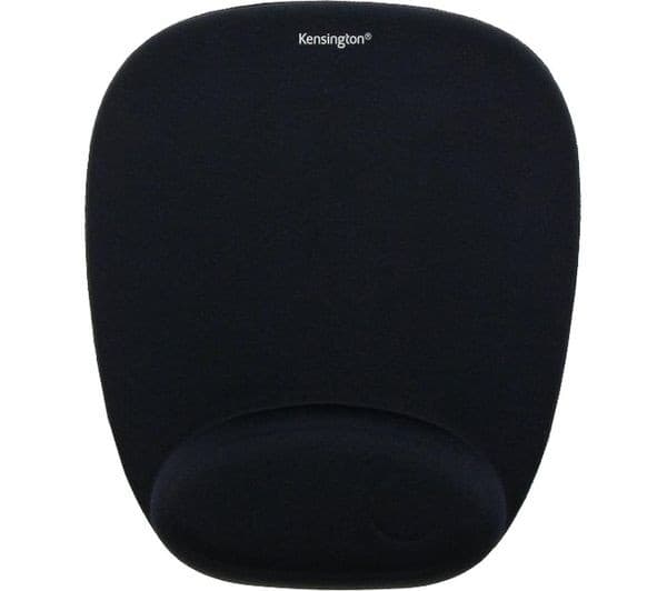 Kensington Foam Mouse Mat Black with Cushioned Wristrest 62384 - Image 1