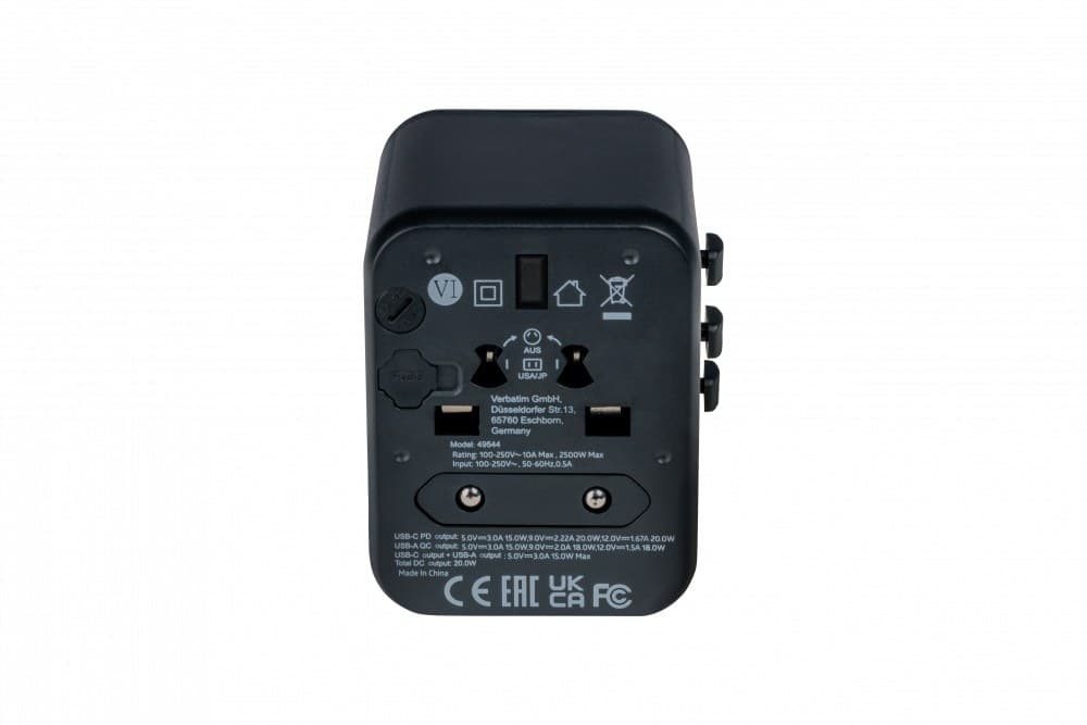 Verbatim 49544 power plug adapter Universal Black - Image 1