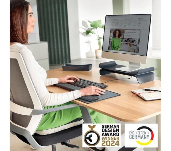 Leitz Ergo Adjustable Monitor Stand - Dark Grey - Image 3