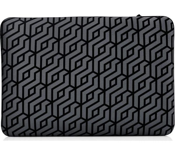 HP Reversible Protective 15.6" Geo Laptop Sleeve - Black - Image 2