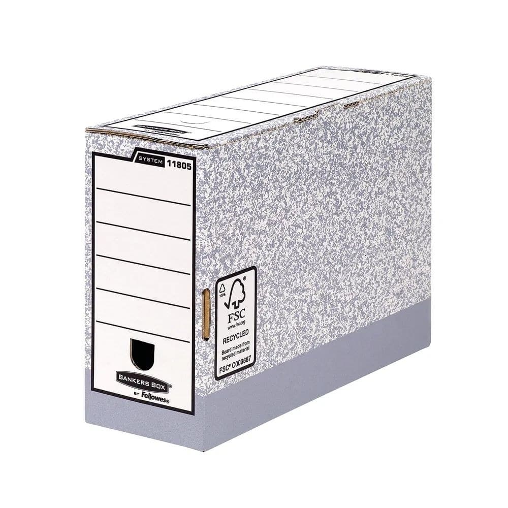 Bankers Box System 120 mm Folio Trans File Grey Pack of 10 - Image 1