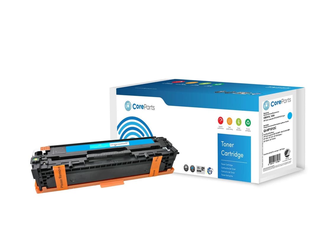 CoreParts Toner Cyan CB541A for HP Color LaserJet CP1215/CP1515 (125A) - 1,400 Pages - Image 1