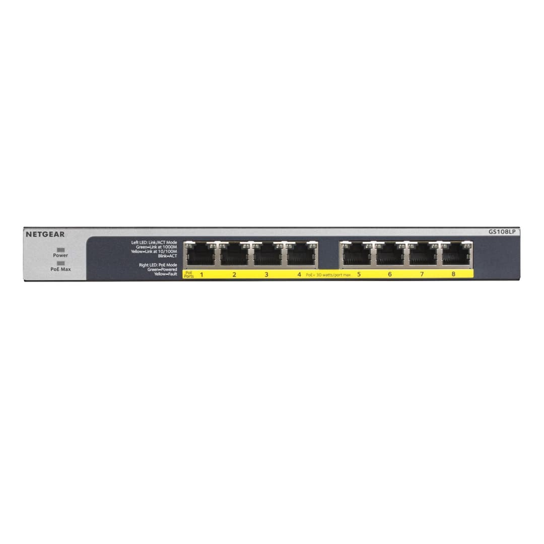 NETGEAR ProSAFE GS108LP Unmanaged Gigabit Ethernet 8 Ports Network Switch - Black - Image 6
